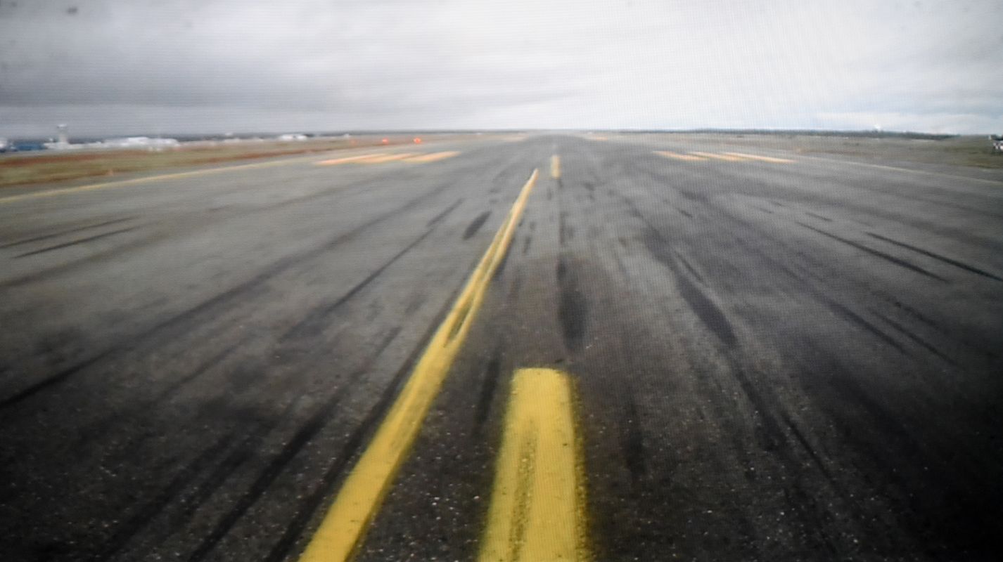 04B The Screen Also Showed Camera View From Front Of The Air Almaty Ilyushin Airplane As It Raced Down The Runway At Punta Arenas On The Way To Union Glacier In Antarctica